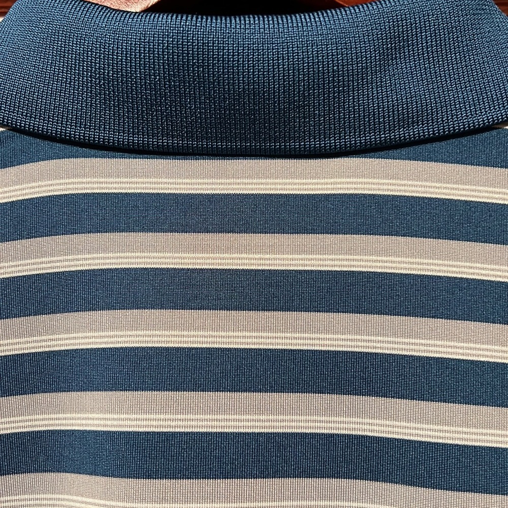 Adidas Rare Wailea Maui Hawaiian Striped Tournament Golf Polo Green,Gray & White - Picture 8 of 8